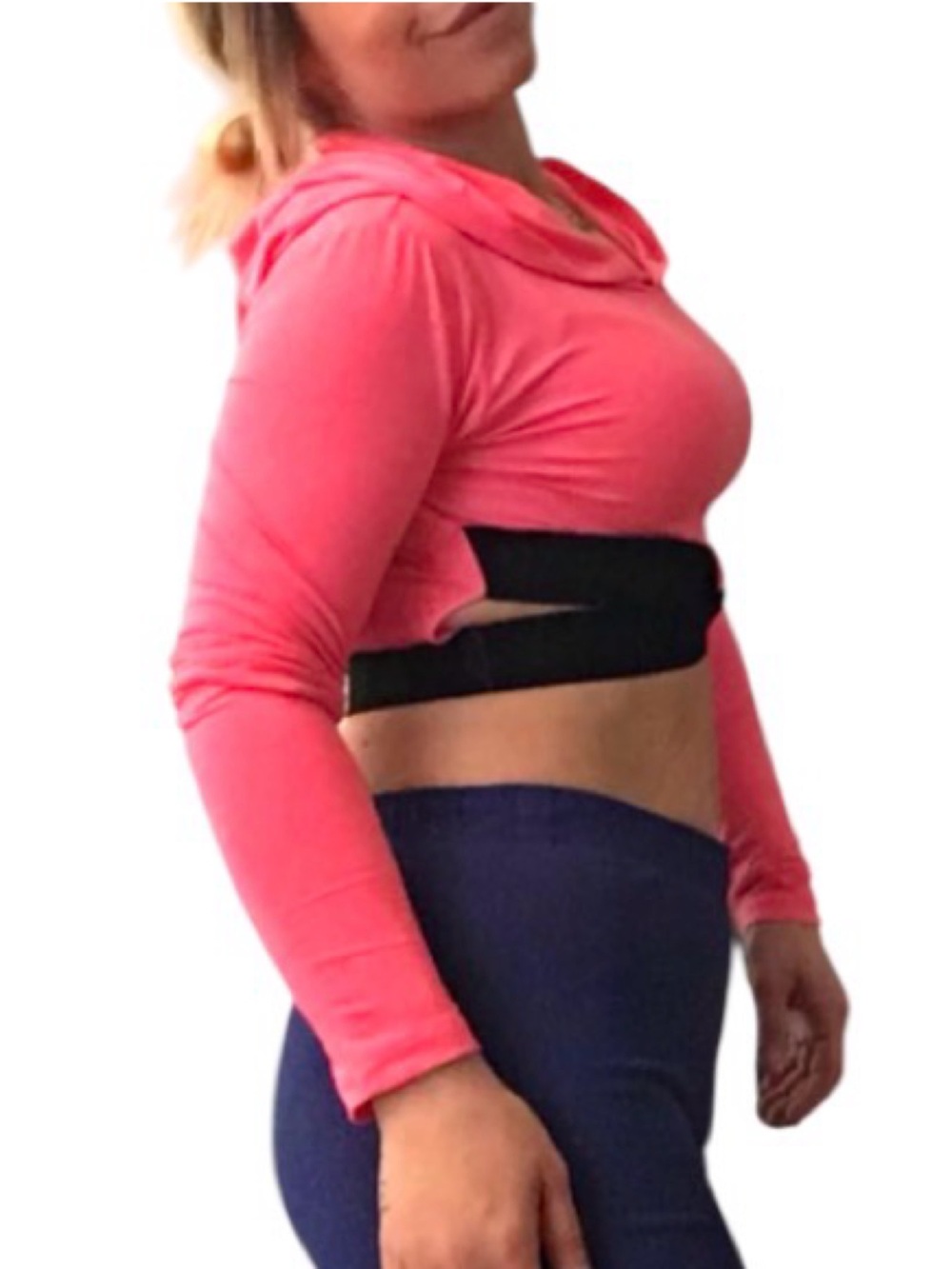 Neon Pink Hooded Crisscross Crop Top 🩷